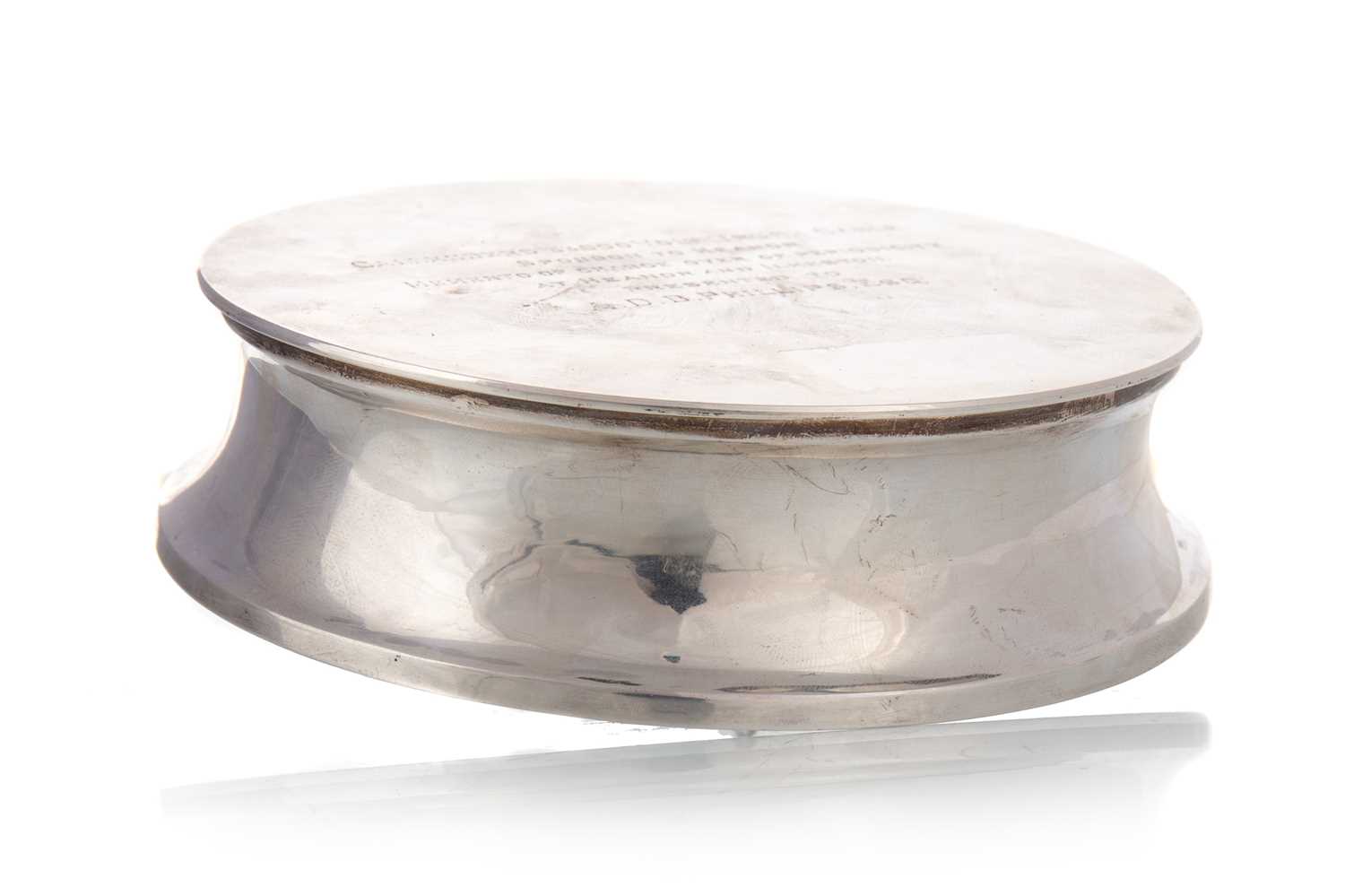 Lot 79 - INTERESTING AND LARGE GEORGE V SILVER INKWELL