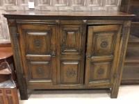 Lot 962 - OAK CABINET IN 17TH CENTURY MANNER with two...
