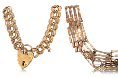 Lot 1186 - TWO BRACELETS AND A CHAIN