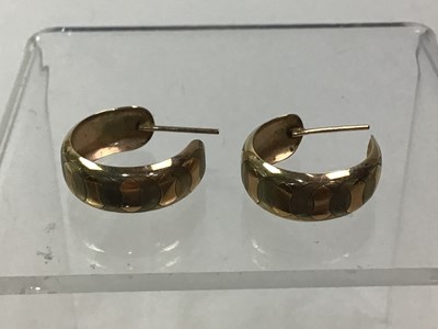 Lot 558 - PAIR OF HALF HOOP EARRINGS