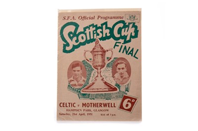 Lot 1580 - CELTIC F.C. VS. MOTHERWELL F.C., SCOTTISH CUP FINAL PROGRAMME