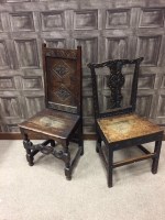 Lot 990 - TWO OAK COUNTRY MADE SINGLE CHAIRS the first...