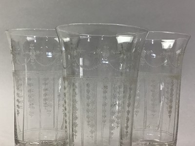 Lot 659 - SET OF FOUR EDWARDIAN CLEAR GLASS VASES