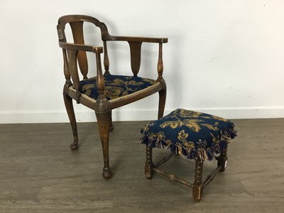 Lot 600 - WALNUT ELBOW CHAIR