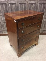 Lot 999 - EARLY 19TH CENTURY CHEST with four graduated...