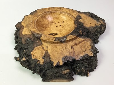 Lot 682 - TURNED BURR WALNUT CIRCULAR BOWL