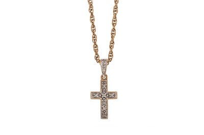 Lot 1201 - DIAMOND CROSS PENDANT