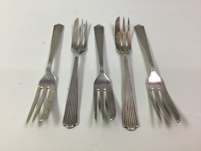 Lot 703 - GROUP OF FIVE SILVER FORKS