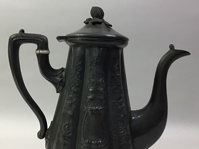 Lot 709 - PEWTER TEA AND COFFEE SERVICE