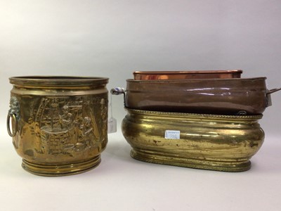 Lot 720 - PAIR OF BRASS PLANTERS