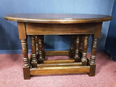 Lot 757 - OAK REPRODUCTION NEST OF THREE TABLES