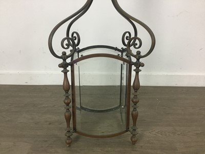 Lot 780A - ART NOUVEAU COPPER HALL LANTERN