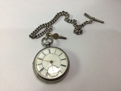 Lot 100A - SILVER OPEN FACE POCKET WATCH