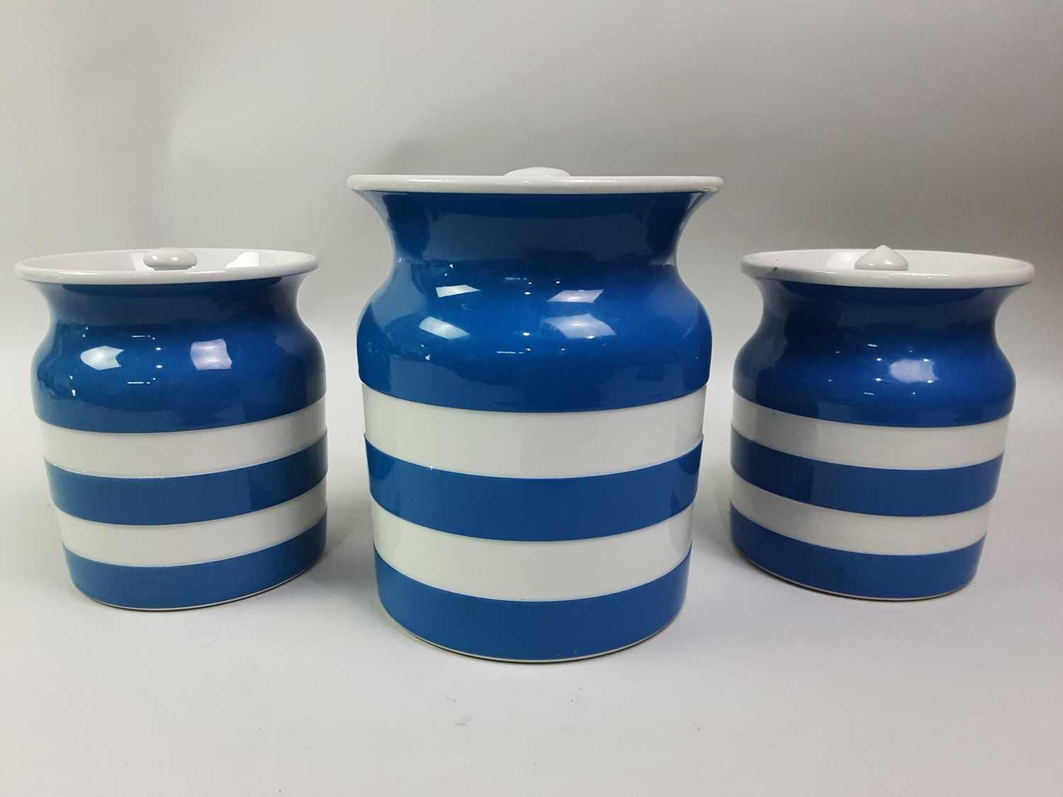 Lot 38 - FIVE CORNISH WARE JARS