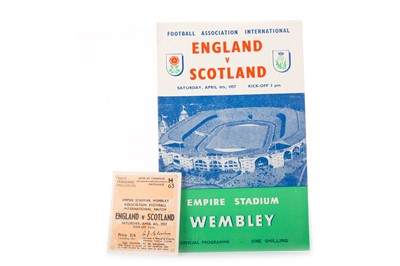 Lot 1608 - ENGLAND VS. SCOTLAND, PROGRAMME AND TICKET