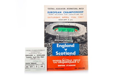 Lot 1610 - ENGLAND VS. SCOTLAND, PROGRAMME AND TICKET