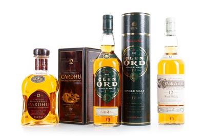 Lot 97 - CRAGGANMORE 12 YEAR OLD, GLEN ORD 12 YEAR OLD AND CARDHU 12 YEAR OLD