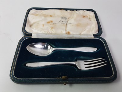 Lot 55 - FOUR CASED SETS OF SILVER AND SILVER HANDLED FLATWARE