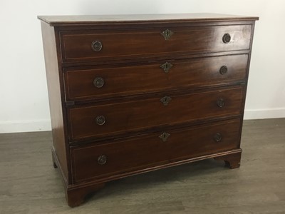 Lot 99 - MAHOGANY CHEST OF FOUR LONG DRAWERS