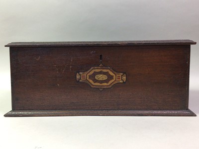 Lot 299 - STAINED MAHOGANY BOX