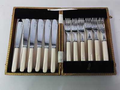 Lot 203 - CASED SET OF SILVER PLATED CUTLERY