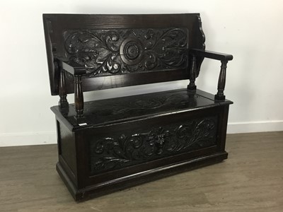 Lot 297 - OAK MONKS BENCH