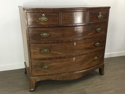 Lot 298 - MAHOGANY BOW FRONTED CHEST OF DRAWERS