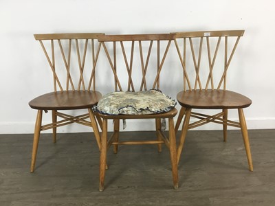 Lot 301 - SET OF THREE MID CENTURY ERCOL 'CANDLESTICK' KITCHEN CHAIRS