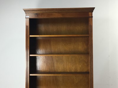 Lot 234 - YEW WOOD OPEN BOOKCASE