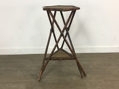 Lot 245 - HEXAGONAL BAMBOO LAMP TABLE