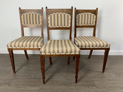 Lot 304 - SET OF THREE INLAID WALNUT CHAIRS