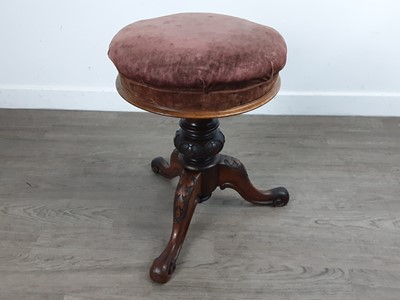 Lot 255 - VICTORIAN PIANO STOOL