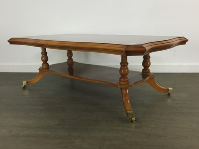 Lot 184 - YEW WOOD COFFEE TABLE