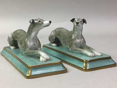 Lot 495 - PAIR OF HALCYON DAYS GREYHOUNDS