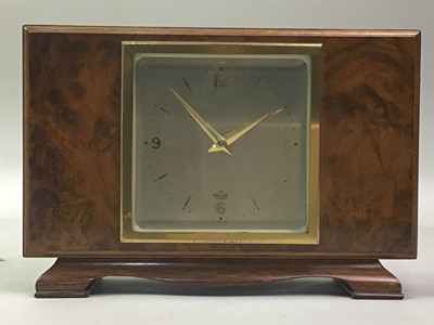 Lot 431 - WALNUT MANTEL CLOCK