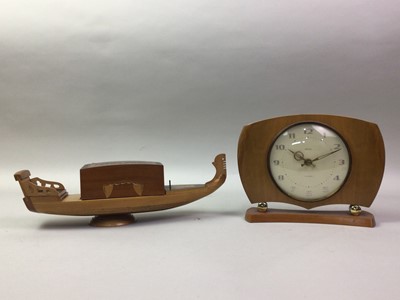 Lot 431 - WALNUT MANTEL CLOCK