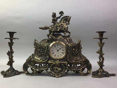 Lot 498 - FRENCH STYLE BRASS MANTLE CLOCK