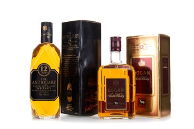 Lot 171 - LOGAN 12 YEAR OLD AND ANTIQUARY 12 YEAR OLD 75CL