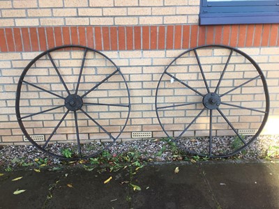 Lot 534 - PAIR OF ANTIQUE CARRIAGE WHEELS