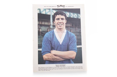 Lot 1647 - WILLIE HENDERSON OF RANGERS F.C., SIGNED TYPHOO TEA CARD