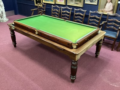 Lot 784 - IN THE MANNER OF RILEY, MAHOGANY METAMORPHIC DINING/BILLIARDS TABLE