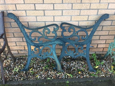 Lot 572 - PAIR OF CAST IRON BENCH ENDS