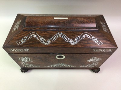 Lot 577 - EARLY VICTORIAN ROSEWOOD TEA CADDY