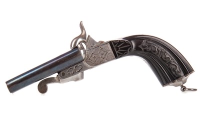 Lot 123 - CONTINENTAL DOUBLE-BARREL PINFIRE POCKET PISTOL