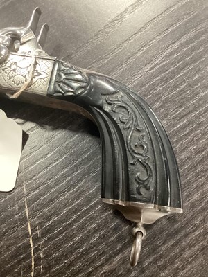 Lot 123 - CONTINENTAL DOUBLE-BARREL PINFIRE POCKET PISTOL