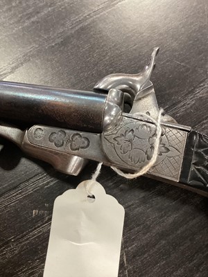 Lot 123 - CONTINENTAL DOUBLE-BARREL PINFIRE POCKET PISTOL