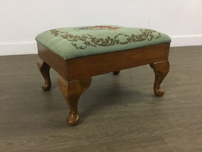 Lot 663 - WALNUT FOOTSTOOL