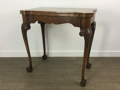 Lot 668 - REPRODUCTION WALNUT FOLD OVER CARD TABLE
