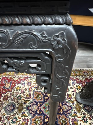 Lot 1135 - CHINESE CARVED PADOUK ALTAR TABLE