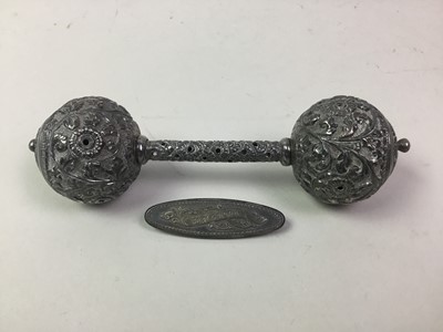 Lot 718 - WHITE METAL RATTLE